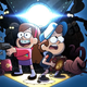 Mabel and Dipper Pines in Gravity Falls.